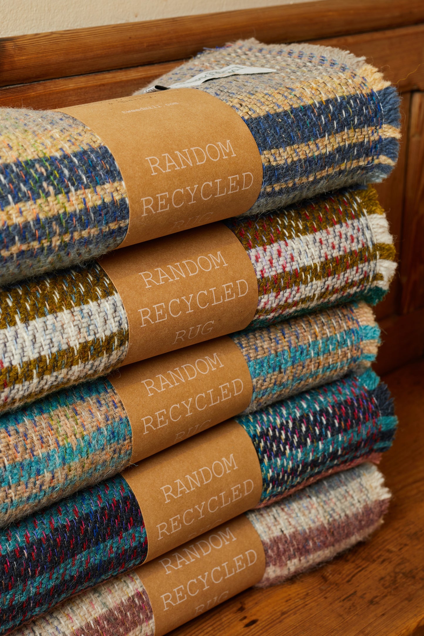 Tweedmill Recycled Wool Rug/Blanket /Throw - Rustic Random Unique Eco Sustainable Multi-Coloured