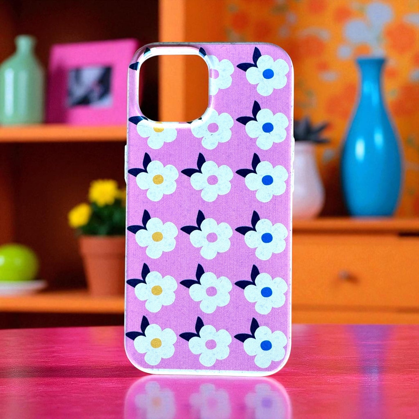 Retro Floral Tough Phone Case in Rose Pink - Google Samsung Iphone - Enamelhappy