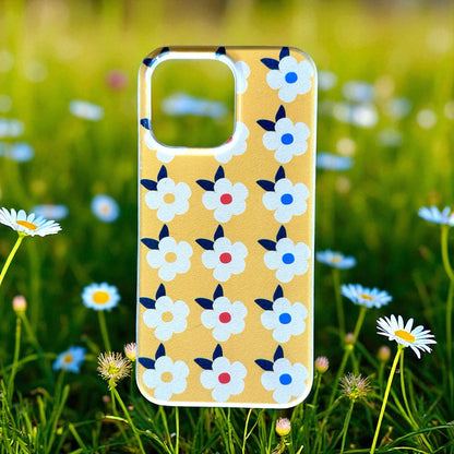 Retro Floral Tough Phone Case in Honey Yellow - Google Samsung Iphone - Enamelhappy