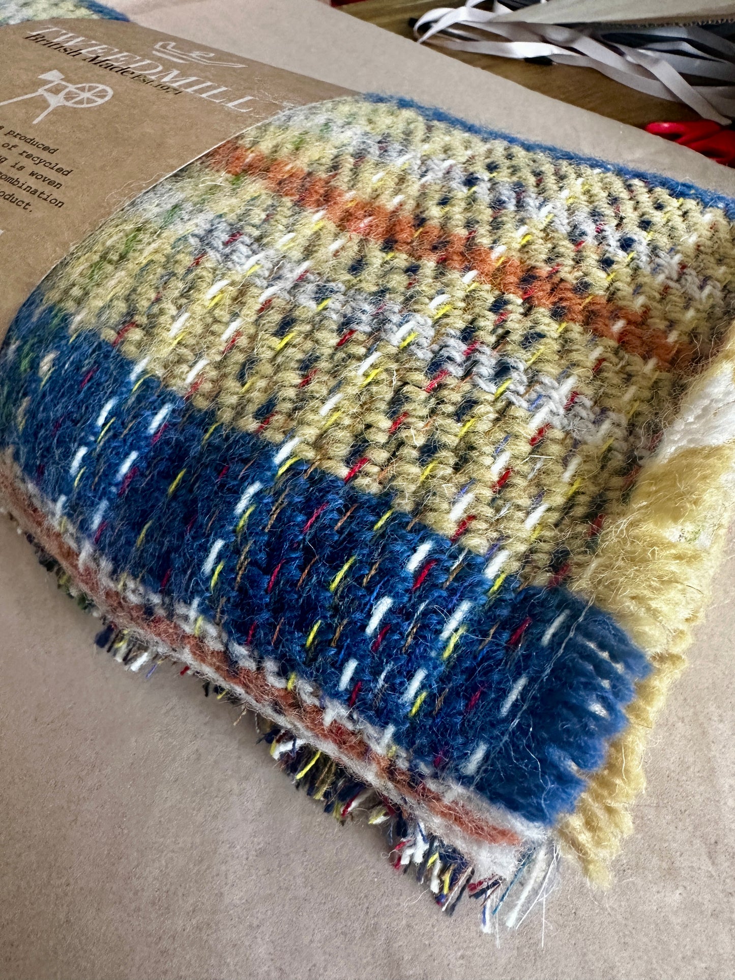 Tweedmill Tapis/Couverture/Jeté en Laine Recyclée - Rustique Aléatoire Unique Eco Durable Multicolore 120 cm x 150 cm