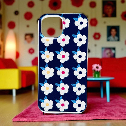 Retro Floral Tough Phone Case in Midnight Navy - Google Samsung Iphone - Enamelhappy