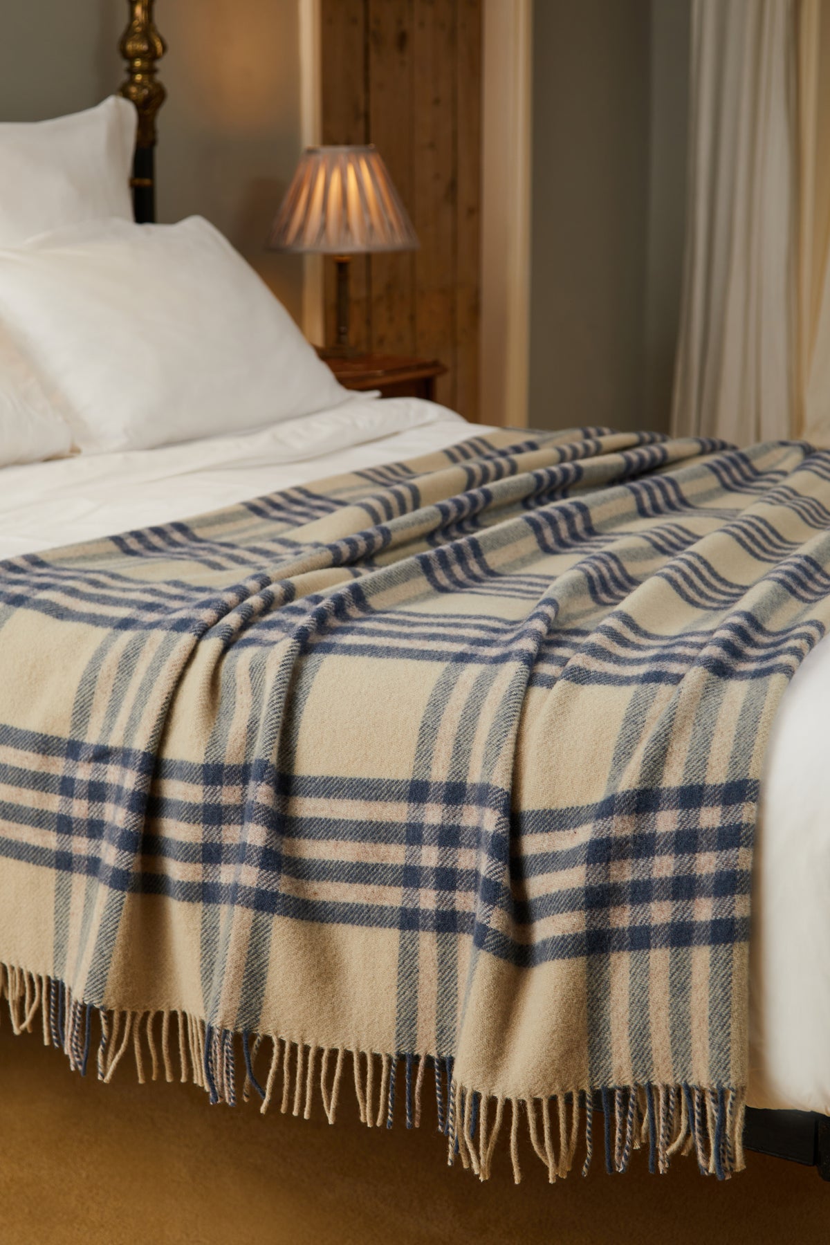 Extra Large Lifestyle Hex Check Throw/Blanket 150x240 - Blue Slate
