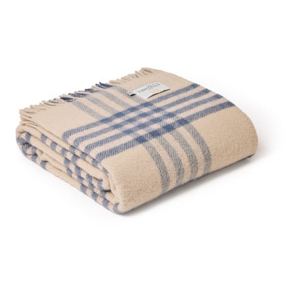 Extra Large Lifestyle Hex Check Throw/Blanket 150x240 - Blue Slate