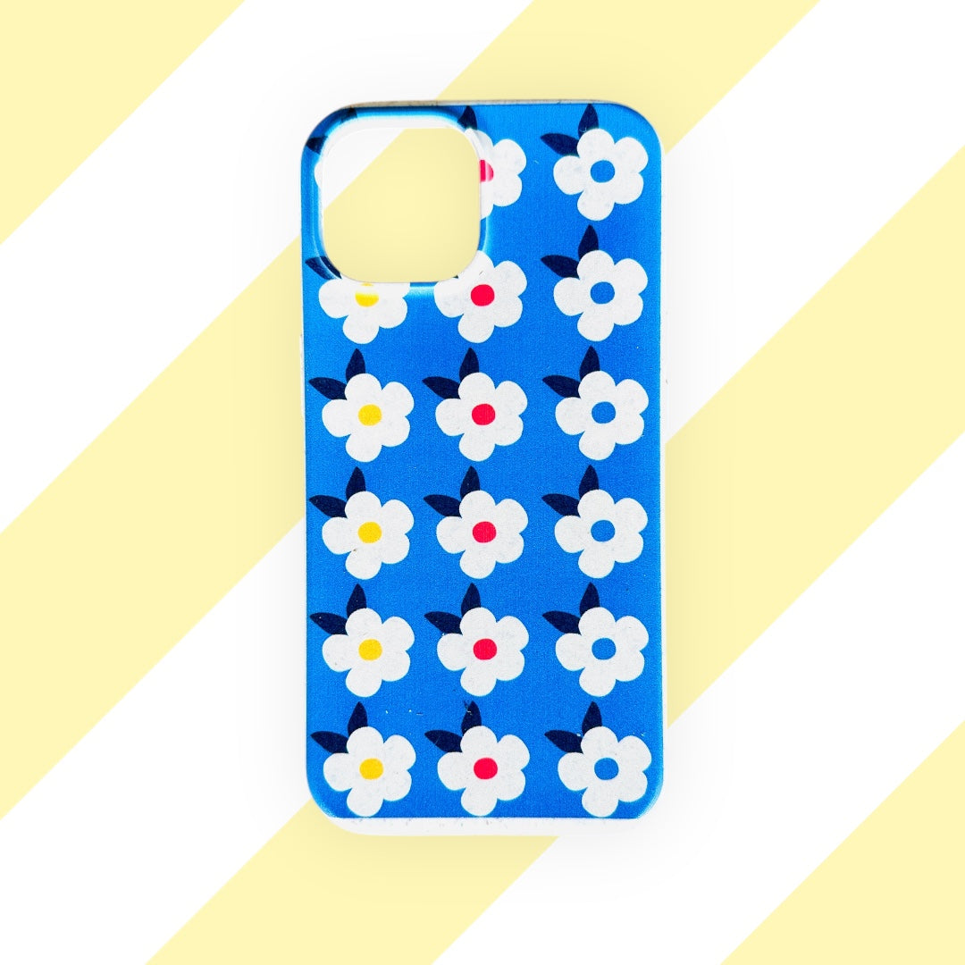 Retro Floral Eco Friendly Tough Phone Case in Ocean Blue - iPhone Samsung