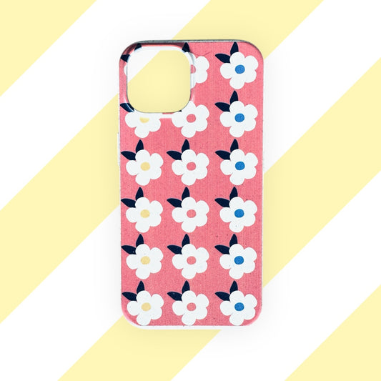 Retro Floral Eco Friendly Tough Phone Case in Coral Pink - iPhone Samsung