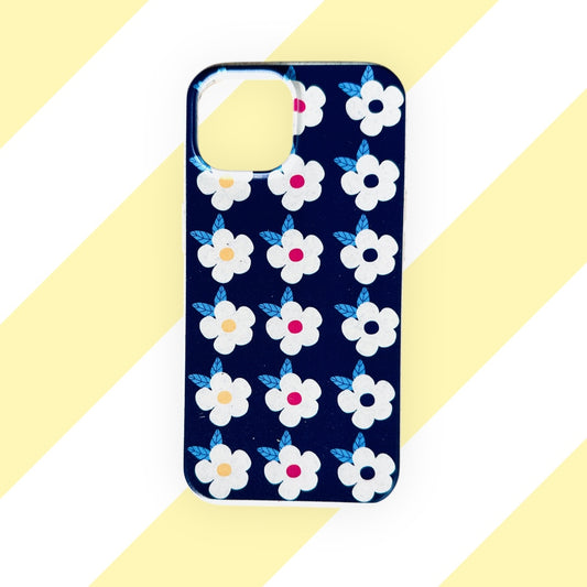 Retro Floral Eco Friendly Tough Phone Case in Midnight Navy - iPhone Samsung