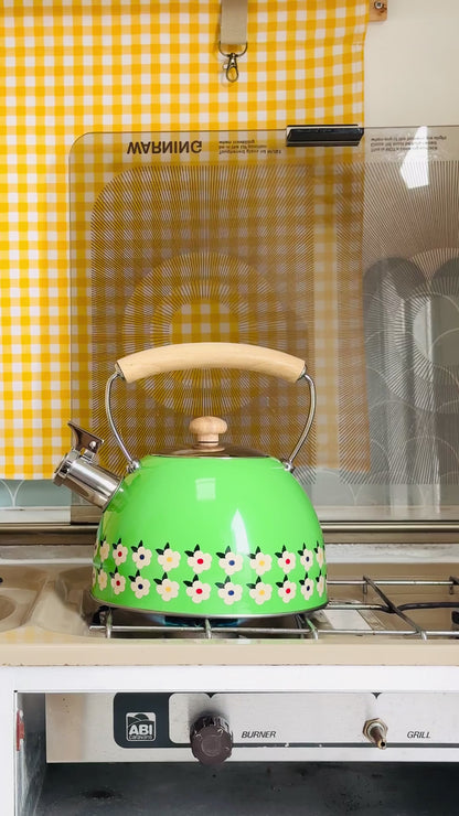 2.5L Whistling Kettle Stainless Steel Meadow Green - Enamelhappy