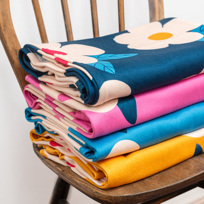 SAMPLE Retro Floral Large Very Soft Fleece Blanket/Throw - Enamelhappy - Enamelhappy