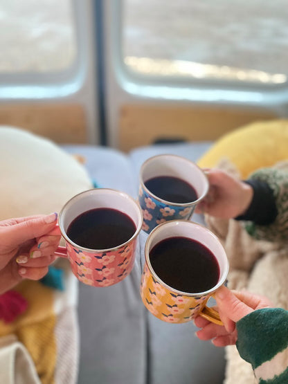 Beautiful Set of Colourful Enamel Mugs - Enamelhappy