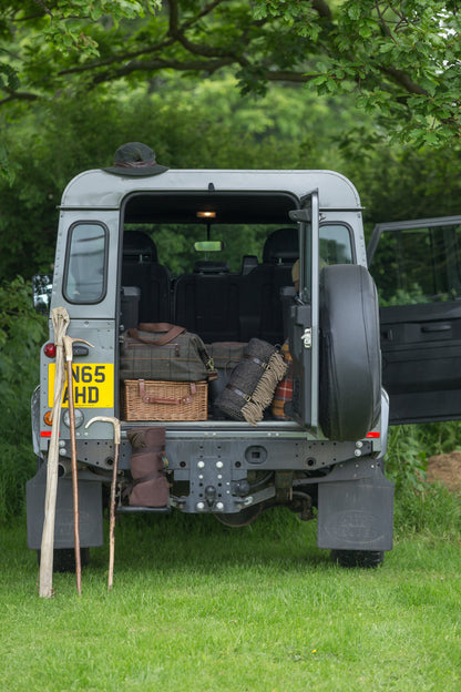 Polo Picnic Rug Blanket Herringbone Vintage/Brown with Leather Straps - Beautiful Tweedmill - Enamelhappy